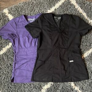 Grey’s Anatomy V-Neck Scrub Tops - Black and Purple